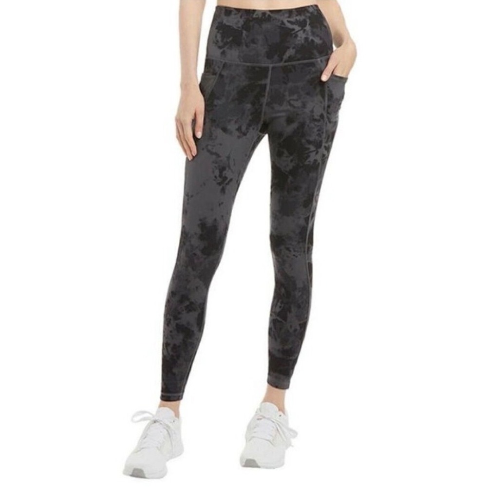 DANSKIN Gray Ultra High Rise Soft Brushed Ankle Active Legging M TIE DYE Yoga